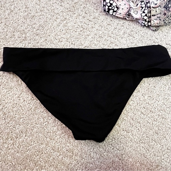 Victorias Secret Foldover Bikini Black Pink Sz 34C / M Convertible Cheeky Padded - Picture 7 of 12